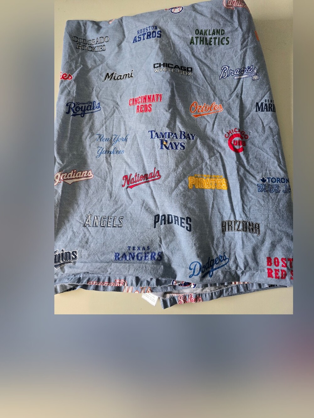 Pottery Barn Teen MLB Teams Pattern Top Sheet Only XL Twin